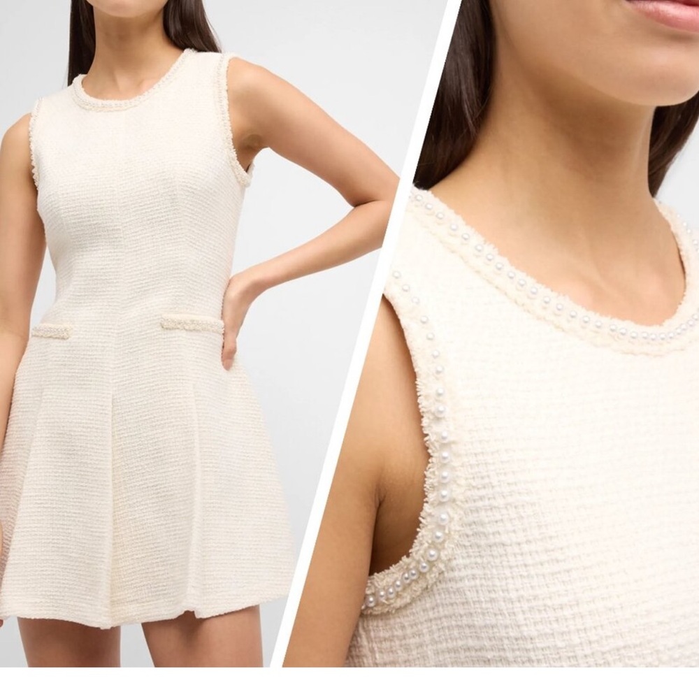 Cinq a Sept Cream Tweed Dress